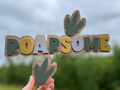 Roarsome Sign - Multi (Oak)