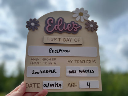 First Day of School Flower Sign