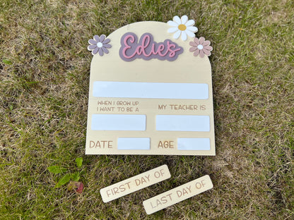 First Day of School Flower Sign