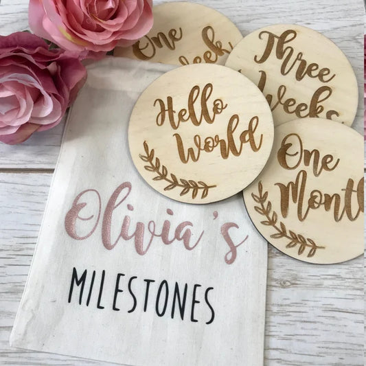 Wooden Baby Milestones